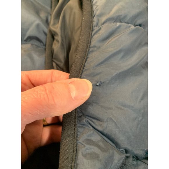 Eddie Bauer Mens XL Navy Goose Down Vest FLAWS - Picture 8 of 10